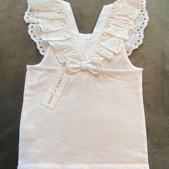 NWT Janie and Jack White Eyelet Lace Collar Top 4Y - Picture 3 of 3